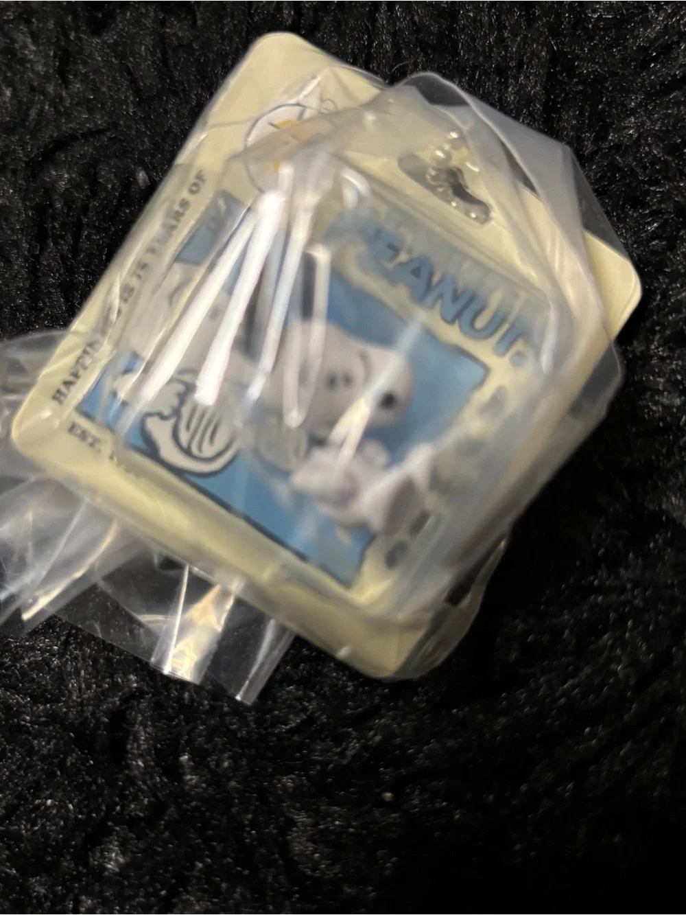 Peanuts Snoopy 75th Anniversary White Phone Charm Keychain 1990’s